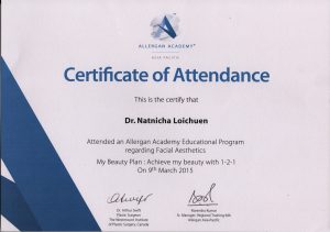 09-03-2015 Attended an Allergan Academy Educational Program regarding Facial Aesthetics 09-03-2015 Attended an Allergan Academy Educational Program regarding Facial Aesthetics