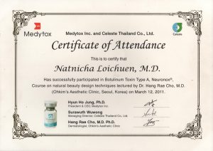 12-03-2011 Has successfully participated in Botulinum Toxin Typ A Neuronox course 12-03-2011 Has successfully participated in Botulinum Toxin Typ A Neuronox course